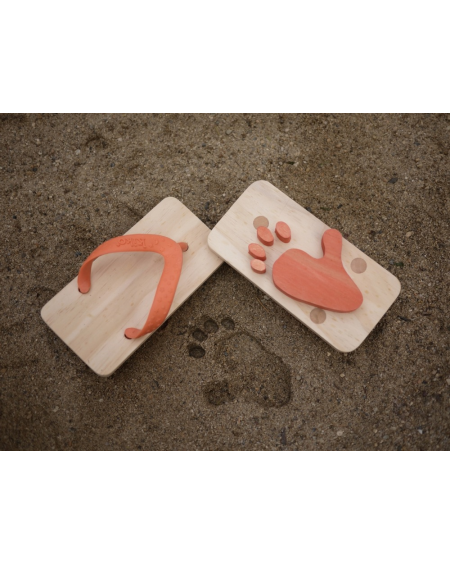 Orange Animal Flipflop footprints