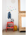 Coat rack with colour dots stickers