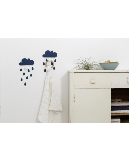 Wall hanger oil blue clouds and raindrop stickers