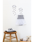 Wall hanger white clouds and raindrop stickers