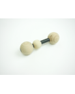Baby rattle black and wood ball
