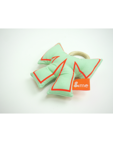 Bow teether mint and orange