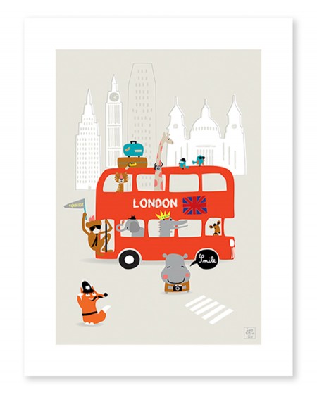 London - double-decker bus - Art Print - lilipinso - mylowonders
