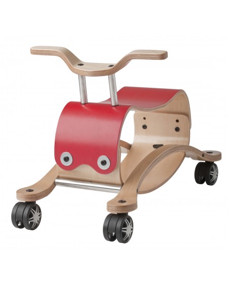 Flip Rouge - 3 en 1 Bascule, chariot et porteur - wishbone - mylowonders