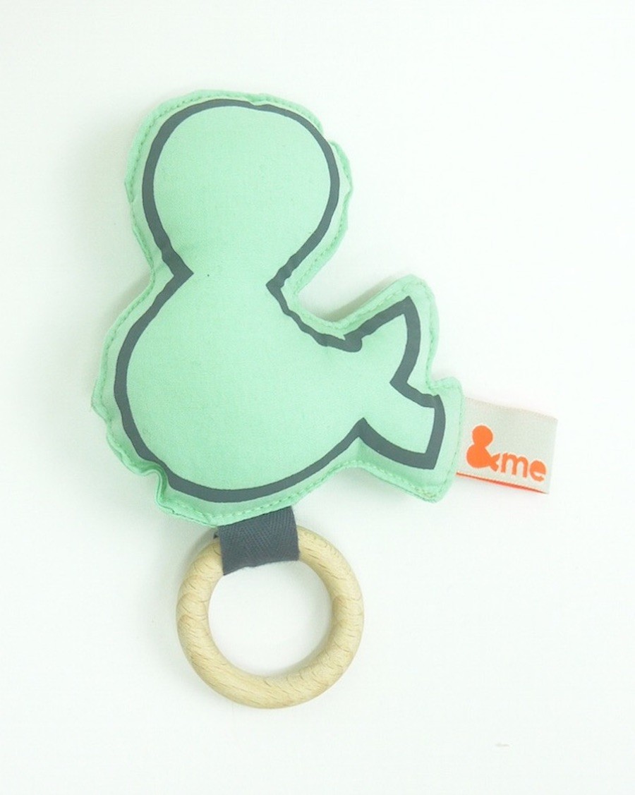 & teether mint and grey baby - mylowonders
