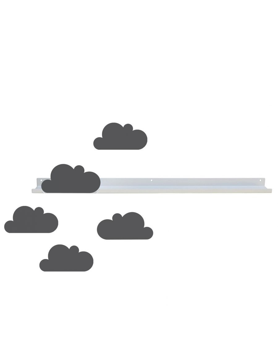 Longue étagère & stickers nuages gris - mylowonders