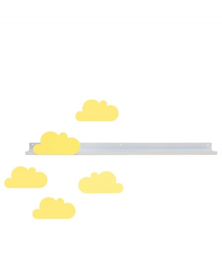 Longue étagère & stickers nuages jaunes - tresxics | Mylowonders