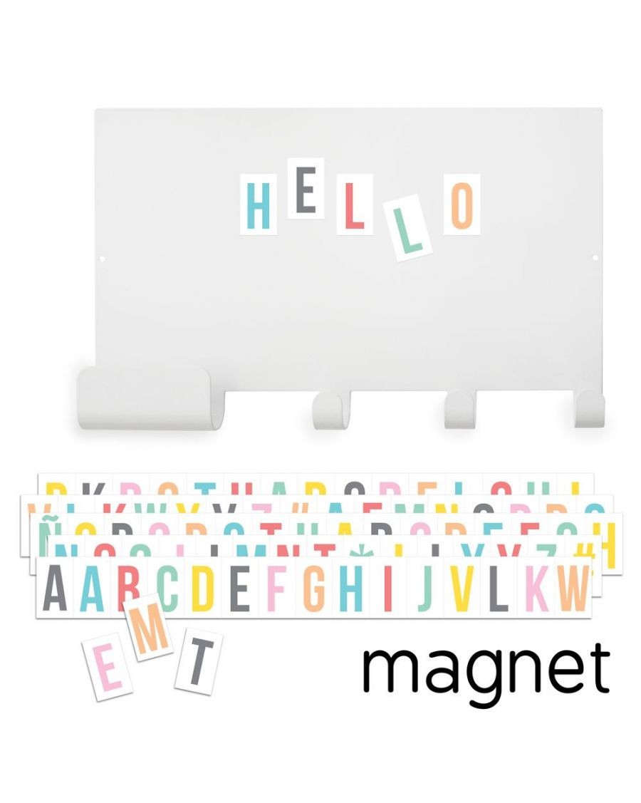 Magnet note board hook and multicolour letters - tresxics - mylowonders