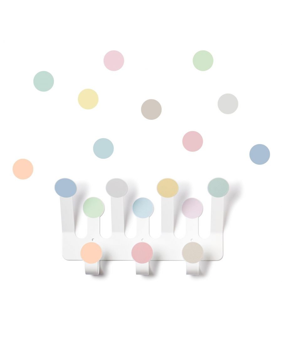 Coat rack with pastel colour dots stickers - tresxics - mylowonders