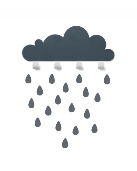 Coat rack grey cloud and raindrop stickers - tresxics - MyloWonders