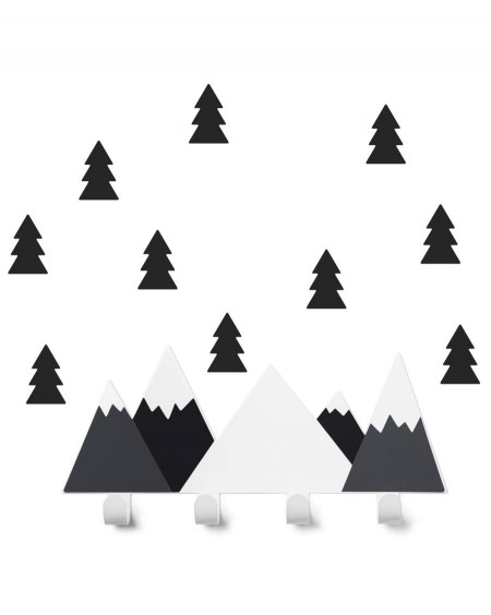 Coat rack black mountains & fir tree stickers - kids - tresxics - MyloWonders