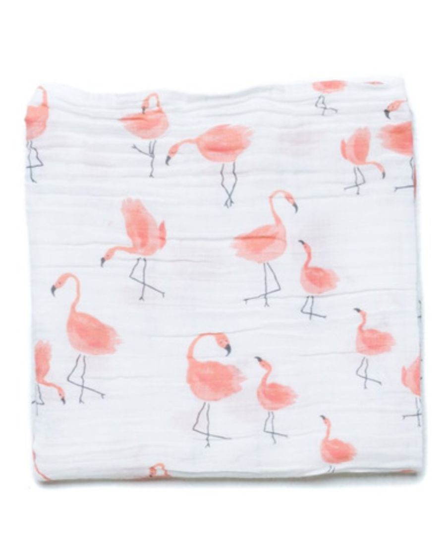 Organic Swaddle Blanket Flamingo - mama siesta - mylowonders