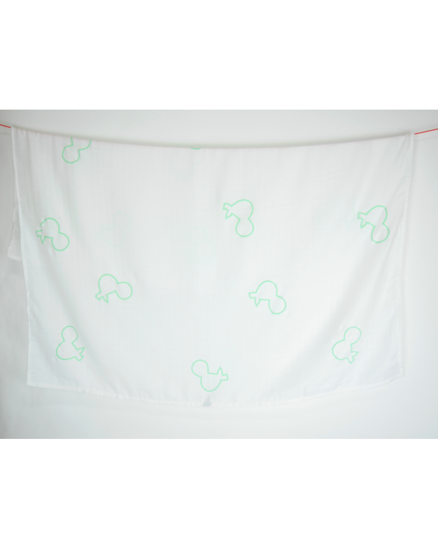 White swaddle with big mint &