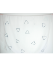 White swaddle with big grey hearts