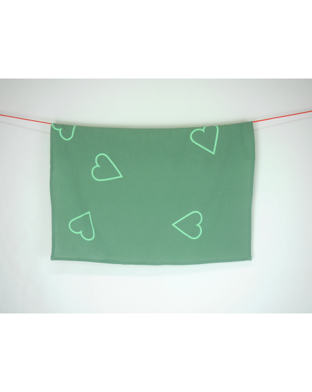 Mint muslin with mint hearts