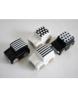 Wooden Wind Up Car - Dots & White
